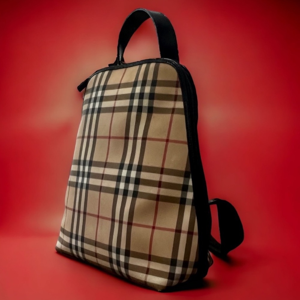 Mini Burberry Plaid Backpack with Double zipper & Adjustable Strap